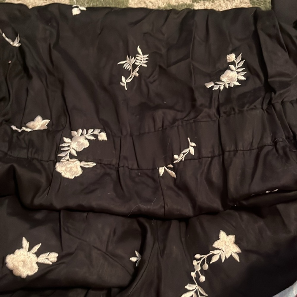 ZARA floral embroidered black jumpsuit - Picture 8 of 8
